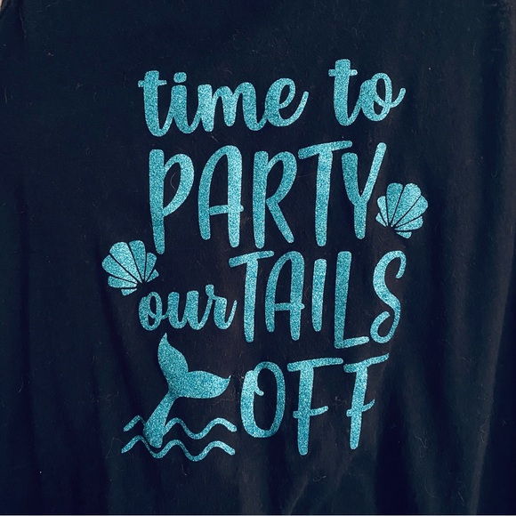 Ideal T Women's Black Time to Party Our Tails Off Racerback Tank Top Size Large - Picture 2 of 5